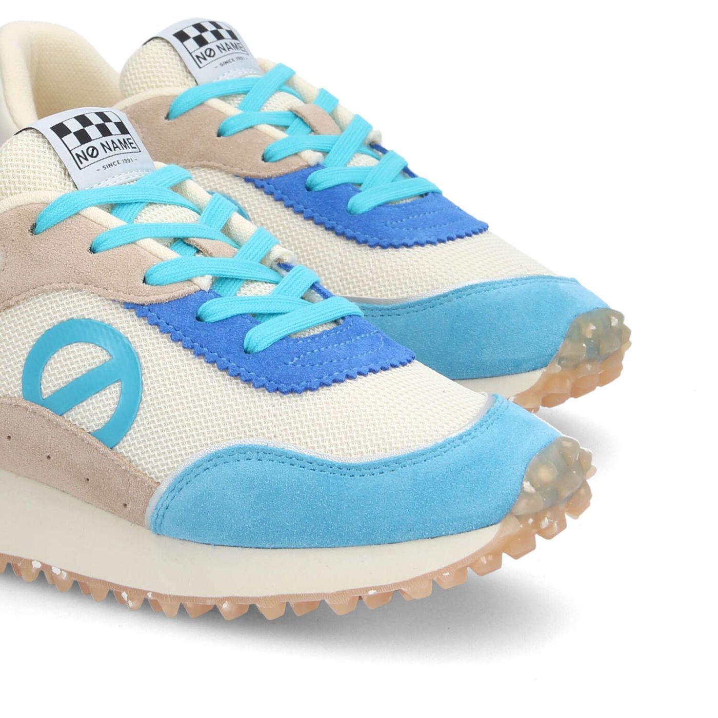 PUNKY JOGGER W - KNIT/SUEDE/SUED - BLANC CASSE/BLEU